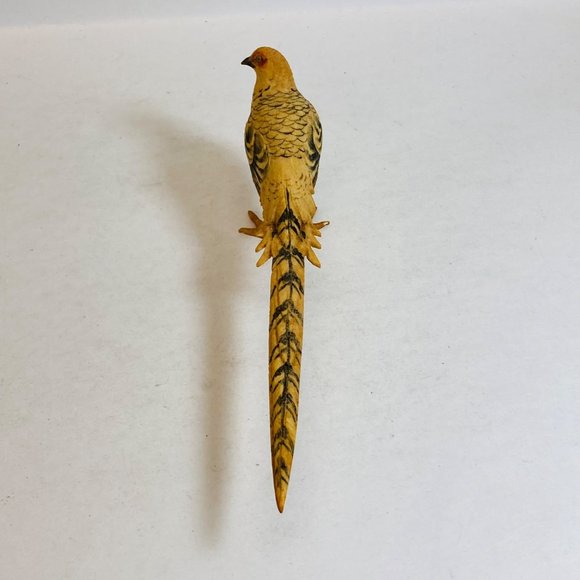 Pheasant Bird Carving ? IBJ or TBJ ? Feels like Resin Painted one claw flawed - Picture 13 of 13